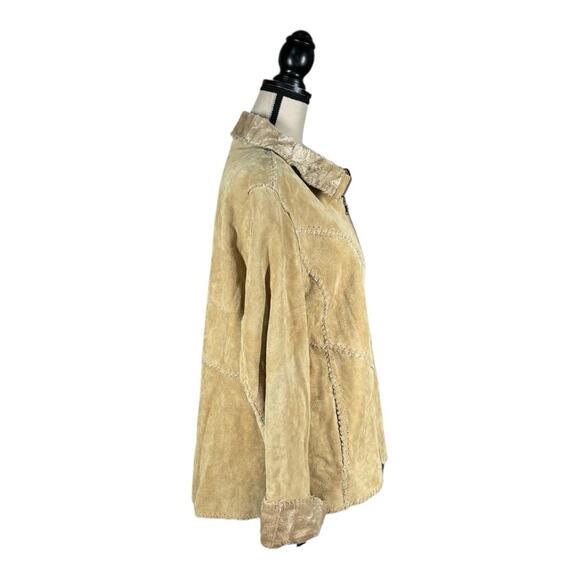 Vintage Massini Suede Leather Jacket With Faux Fur Lining And Trim - Picture 3 of 5